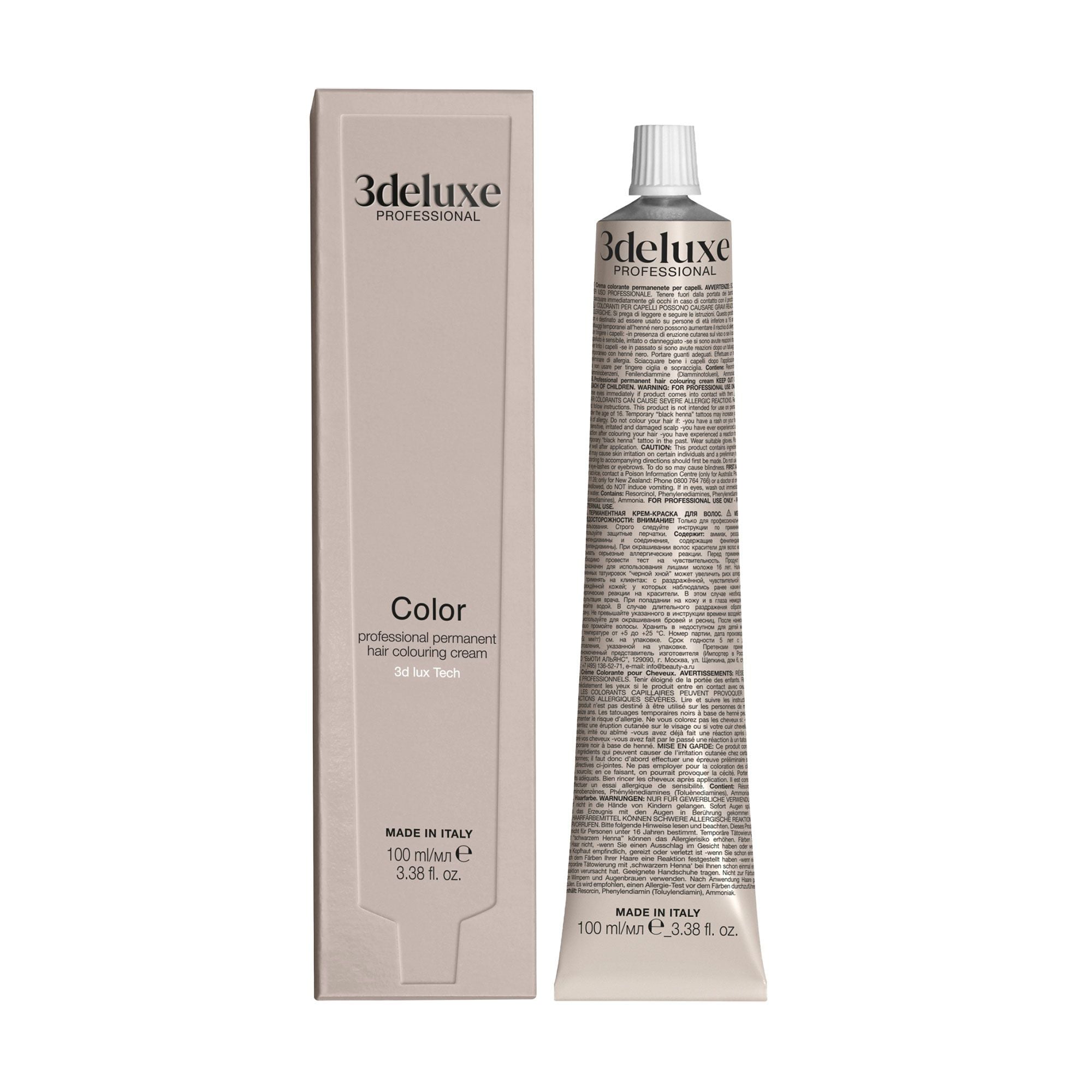 Перманентна крем-фарба для волосся 3DeLuXe Tech Hair Colouring Cream 7.13 Beige Blonde, 100 мл